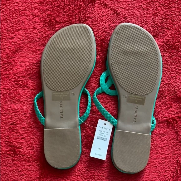 Talbots Green Sandals with Floral Accents - Picture 4 of 5